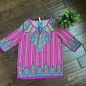 [Love, Zoe] 3/4 Sleeve Design Shirt